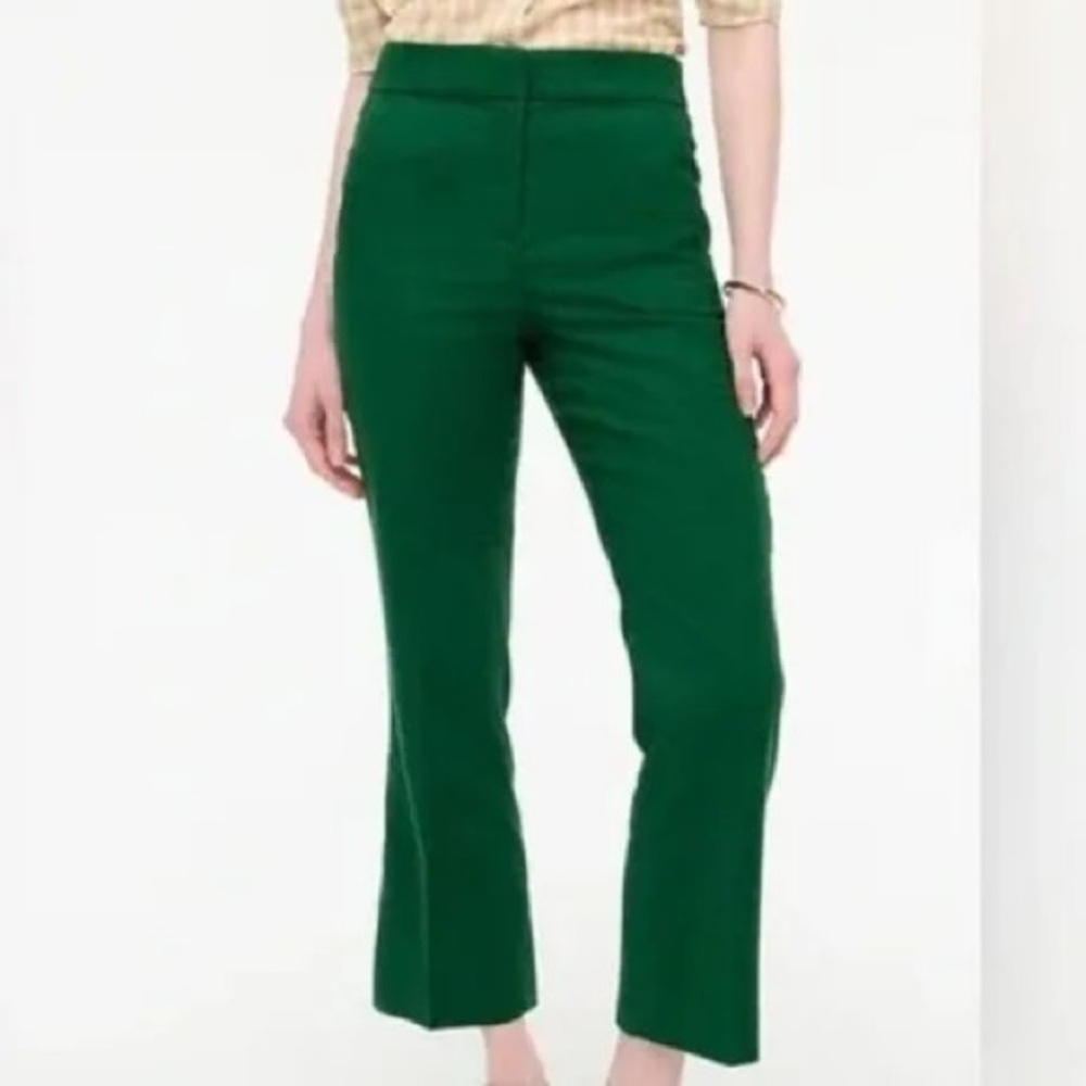 J. Crew green linen blend cropped pants 4 / 6